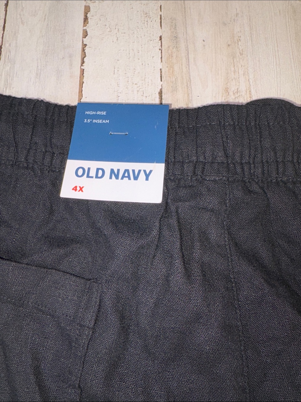 Old Navy Linen High-rise Black  Drawstring Shorts plus size 4X NWT! - Picture 11 of 13
